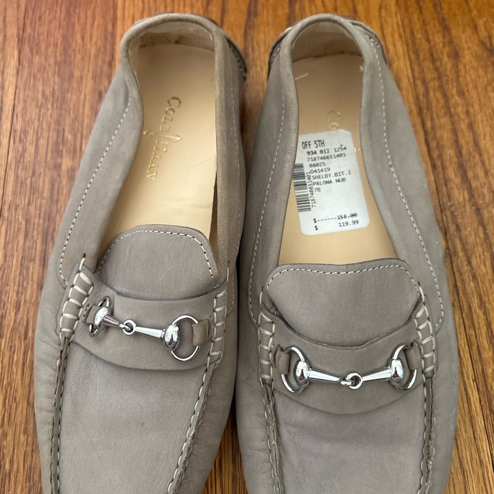 Cole Haan Gray Loafers with Silver Accents